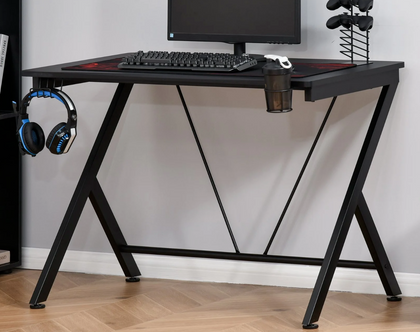 Ergonomic Gaming Desk Home Office Furniture Computer Laptop Table Cup Holder