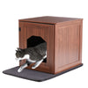 3in1 Hidden Litter Box Enclosure Cover Cat Washroom Storage Bench House w/ Mat