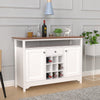 Farmhouse Kitchen Storage Cabinet Sideboard with 9 Wine Rack Buffet Cupboards