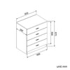 Home High Gloss Chest Of 4 Drawers Bedroom Furniture White&Oak Storage Cabinet