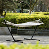 Swinging Hammock with Steel Stand Frame Garden Camping Outdoor Patio White UK
