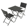 Folding Rattan Garden Bistro Set Outdoor Patio Furniture 2Chairs +1 Square Table