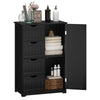 Bathroom Floor Cabinet Storage Cupboard Organizer W/Adjustable Shelf & 4 Drawers