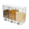 Wall Mounted Set Of 3 Triple Cereal Dispenser Kitchen Dry Food Storage Container