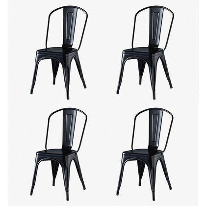 SET OF 4 TOLIX METAL DINING CHAIR INDUSTRIAL GARDEN CAFE STACKABLE SEAT BISTRO