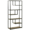 Wood Bookshelf Industrial Style Stand 6-Tier Living Room Display Rack Organiser