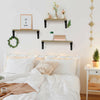 Set of 3 Corner Wall Shelves Industrial Style Metal Wood Shelving Shelf Storage