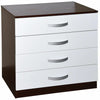 Drawer Chest 4 Drawers High Gloss Storage Bedroom Furniture White & Walnut