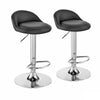 2 Bar Stools Gas Lift Breakfast Bar Chair Kitchen Pub Stool Faux Leather Chrome