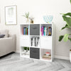 9 Cube Wooden Bookcase Shelving Unit w/ Grey Canvas Basket Display Storage Shelf