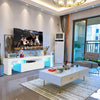 Modern TV Unit Stand Cabinet White Sideboard High Gloss Door Matt Body LED Wood