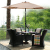 2.7 M Outdoor Patio Umbrella Garden Parasol Sun Shade Adjustable W/ Crank Handle