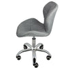 Cushioned Computer Desk Office Chair Chrome Legs Swivel Small Adjustable Grey