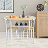 Small Table and 2 Chairs 3PCS Bar Kitchen Dining Breakfast Furniture Set W/Shelf