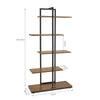 Industrial Staggered layering 5 Shelf Storage Display Metal Bookcase Unit Home