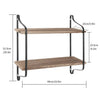 Industrial Wall Shelf Floating Shelving Unit 2 Layer Storage Rack w/Metal Bracke