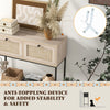 2-Tier Console Table Boho Style Foyer Accent Table Sofa Side Table w/2 Drawers
