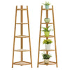 Bamboo Wooden Corner Storage Shelf Rack Ladder Shelving Unit Display Plant Stand