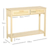 Console Table w/ Storage Shelf 2 Drawers for Entryway Bedroom Natural