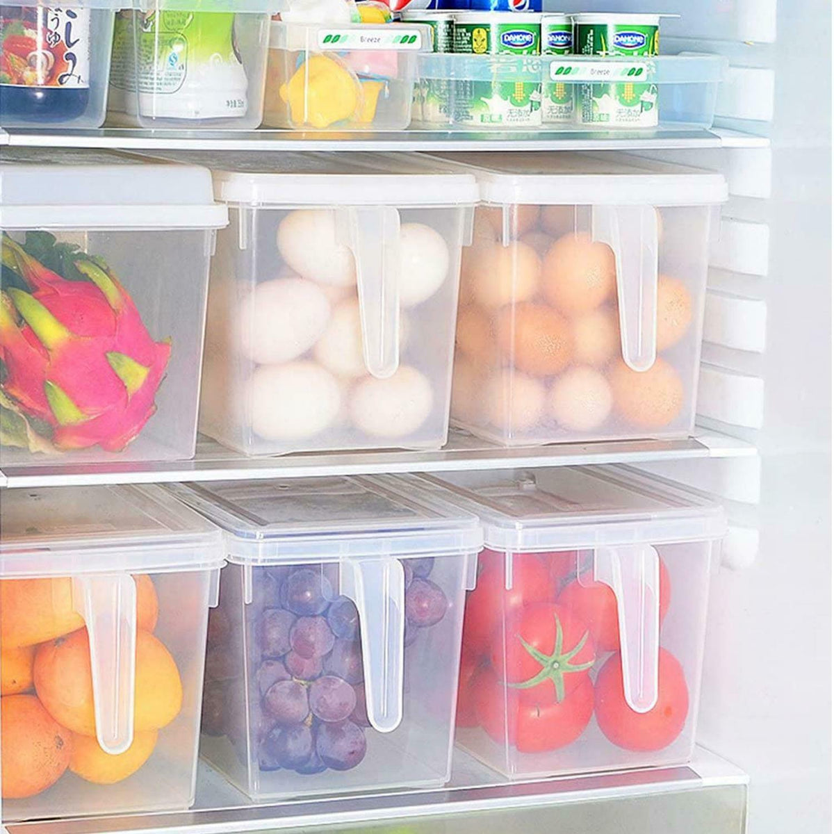 Clear Plastic Kitchen Food Storage Containers Refrigerator Freezer Box ...