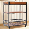 Wooden Vintage Industrial Drinks Trolley Cart Shelves Metal  Racks Furniture