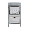 Bedside Table Unit Cabinet Wicker Basket Nightstand Drawer Storage Bathroom New