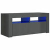 Modern White TV Unit Cabinet Stand 90cm High Gloss Doors with Free LED Lights