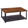 40'' Wood Coffee Table w/Storage Shelf Rustic Rectangular Table for Living Room