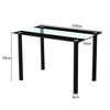 Modern Rectangle Dining Table Glass Top Black Metal Legs without Chair 110x70cm
