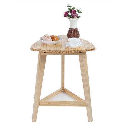 Home Coffee Table Triangular Cocktail Table Corner Desk With Shelf Tea Table