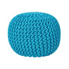 Cotton Knitted Pouffe & Footstool Round Large Chunky Ottoman Stool