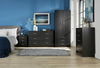 Chest of Drawers Black Bedroom Furniture 5 Drawer Silver Handles Metal Runners