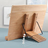 Bamboo Receipe Display Cook Book Stand Foldable Holder for Booksipads Rest