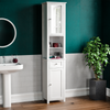 Tall Bathroom Cabinet Mirrored Door Cupboard Storage Shelf Shelving Unit