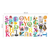 Wall Sticker Decal Huge Elephant Friends with Learning Alphabet Home Decoration