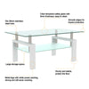 Modern White Clear Coffee Table Side Center Tables for Living Room Furniture UK