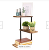 3 Tiers Rustic Wood Corner Shelf Home Display Storage Rack Wall Floating Shelf
