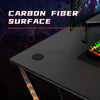 42.5” Gaming Desk Computer Table Ergonomic Carbon Fiber Metal Racing Home Office