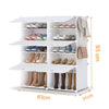 Mondeer 12 Cube DIY Plastic Shoe Storage Cabinet Boxes Cupboard Organizer White