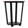 2 Tier Rustic Wood Metal Sofa Side Table Coffee Table Bedside Lamp Table Round