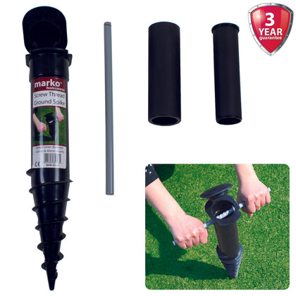Ground Spike Screw In Base Rotary Clothes Washing Line Parasol Holder Soil Stand