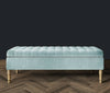 Ottoman Storage Bench Footstool Ottoman Box Velvet Upholstered Toy Blanket Box