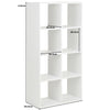 White 8 Cube Shelving Unit Furniture Shelf 4 Grey Fabric Storage Boxes