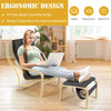 Recliner Leisure Chair Set Wooden Upholstere Lounge Chair with Footstool