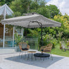 Garden Parasol Banana Cantilever Umbrella Crank Sun Shade Patio Outdoor W/ Base