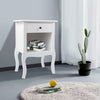 White Bedside Chest Side Table Cabinets Nightstand w/Drawer Bedroom