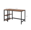 Modern Small Computer Desk Writing Office Metal Rustic Dressing Table Shelves
