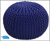 Knitted Moroccan 50Cm Large Round Pouffe Footstool Foot Stool Living Room New