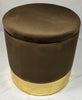 Round Ottoman Storage Pouffe Stool Soft Velvet Footstool Dressing Vanity Chair