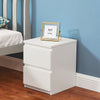 2 Drawer Wooden Bedside Table Matt White Frame Bedroom Storage Nightstand UK